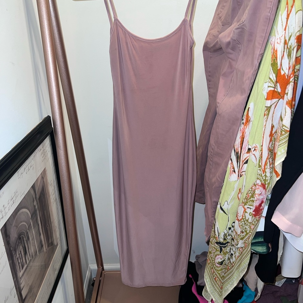 Boohoo Dusty Pink Slip Top with Spaghetti Straps